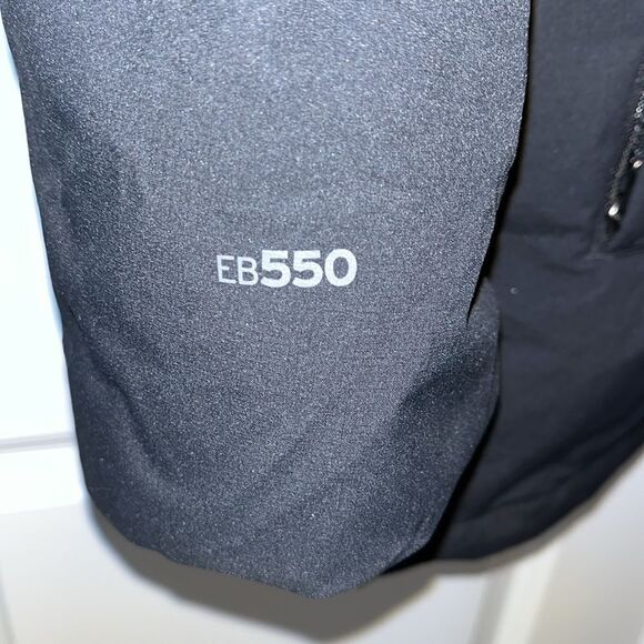 New $275 Eddie Bauer EB550 Mens Black Down Filled hooded parka coat Jacket L - Picture 2 of 5